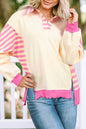 Stripe Colorblock Terry Knit Top