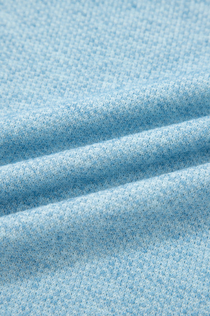 Solid Textured Knit Raglan Long Sleeve Top