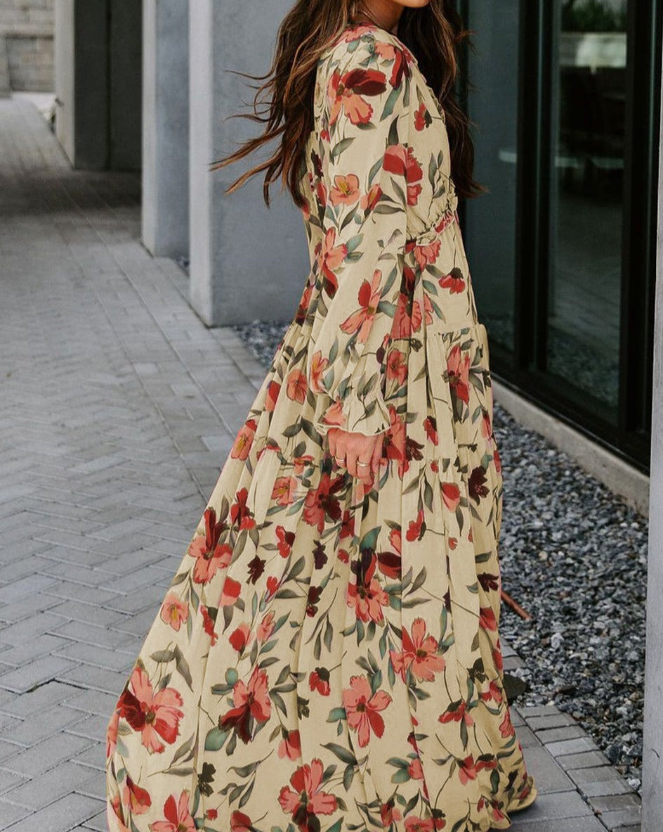 Floral Ruffle Tiered Maxi Dress