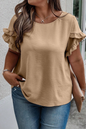 Ruffle Short Sleeve Top Plus Size