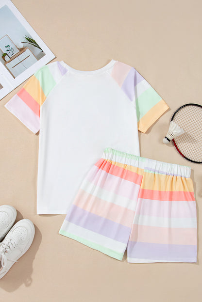 Stripe T-Shirt and Shorts Set