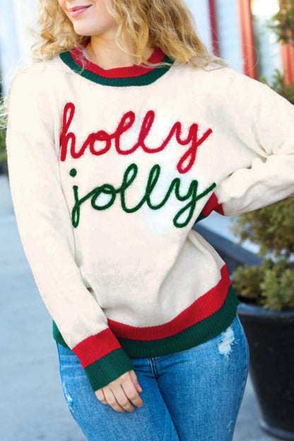 Plus Size Holly Jolly Tinsel Colorblock Sweater