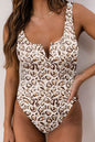 Leopard Notched Neck One-Piece Swimsuit