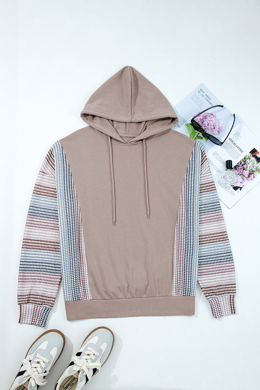 Colorblock Patchwork Long Sleeve Hoodie