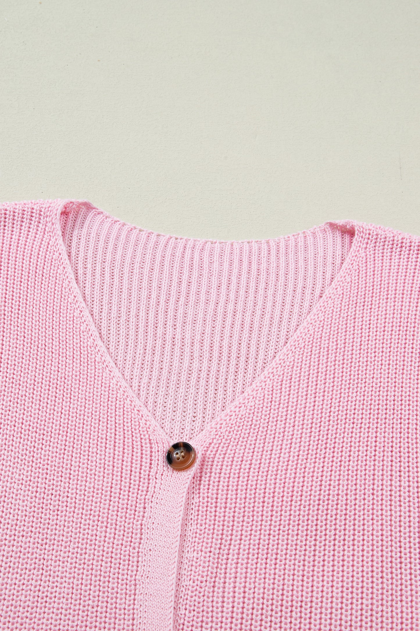 Solid Button Front V-Neck Sweater Knit Vest