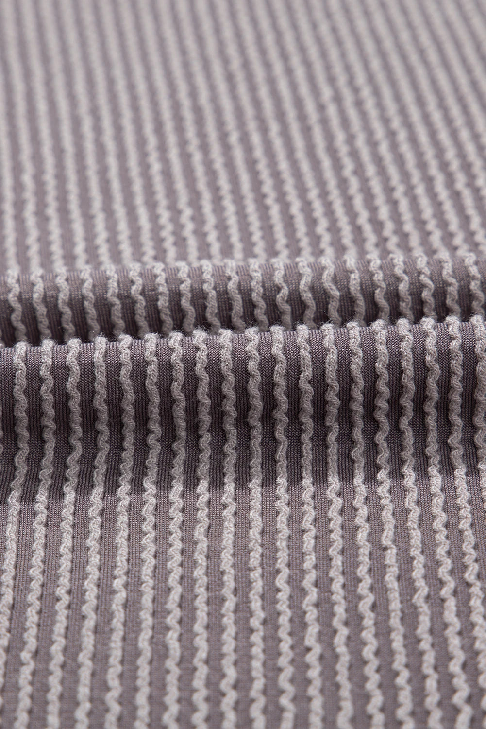 Plus Size Solid Corded Knit V-Neck T-Shirt