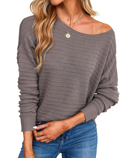 Textured Dolman Long Sleeve Sweater