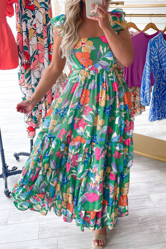 Floral Smocked Maxi Dress Plus Size