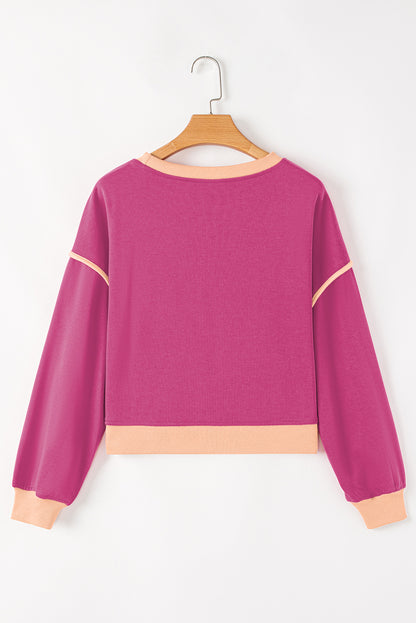 Colorblock Long Sleeve Top and Skort Set