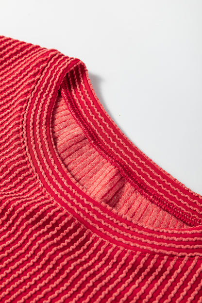 Christmas Merry Corded Knit Long Sleeve Top