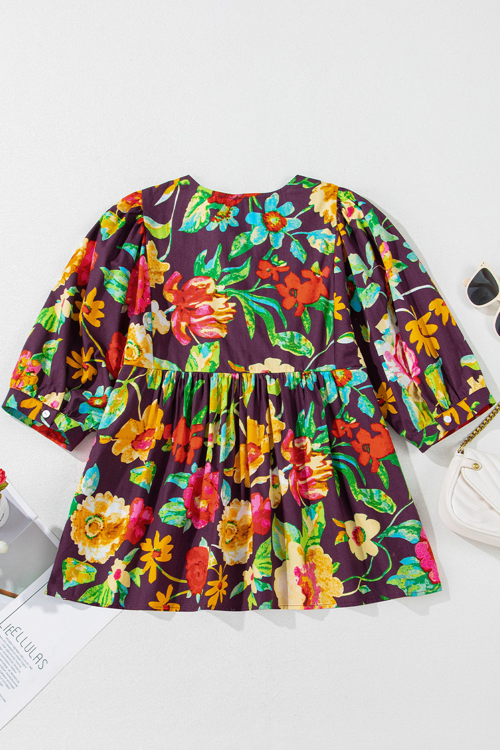 Floral Embroidered Short Sleeve Blouse