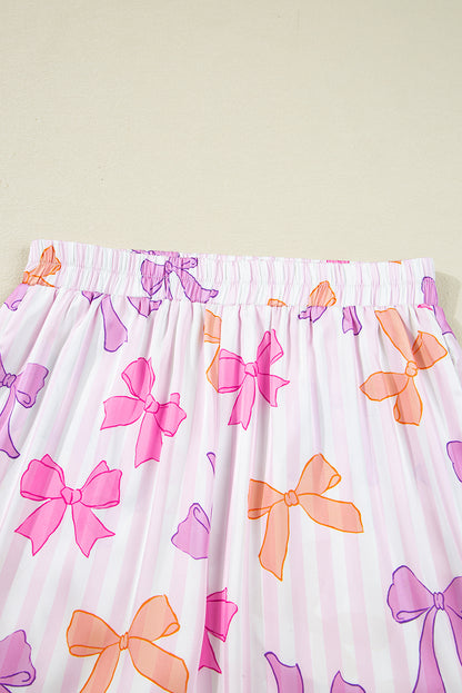 Stripe Bow Tie Shirt and Pants Pajama Set