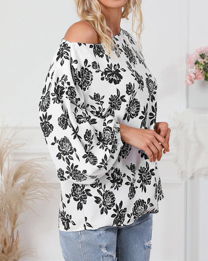 Floral Cold Shoulder Blouse