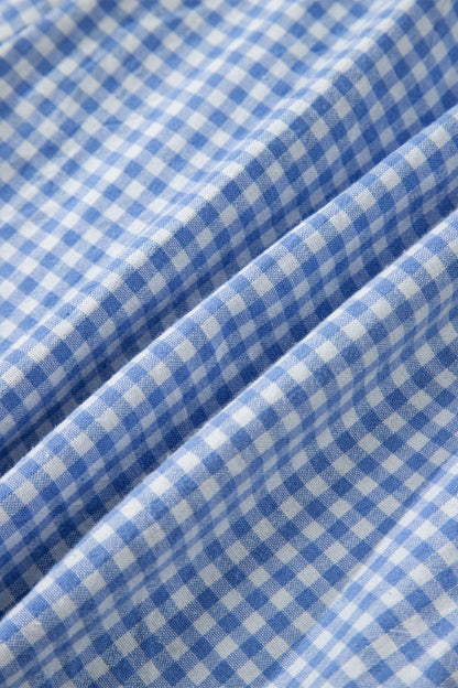 Plus Size Gingham Plaid Ruffle Contrast Trim Shorts