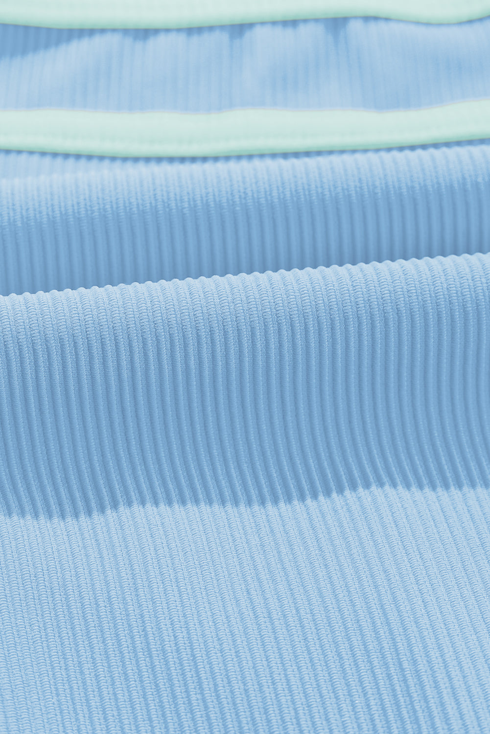 Ribbed Contrast Trim Spaghetti Strap Bikini Set