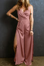 Satin Wide Tulip Leg Jumpsuit