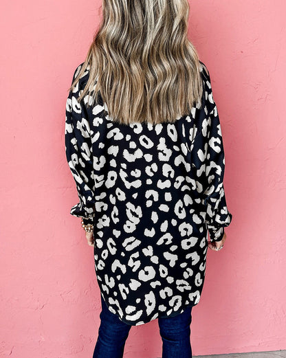 Leopard Buttoned Long Sleeve Shirt