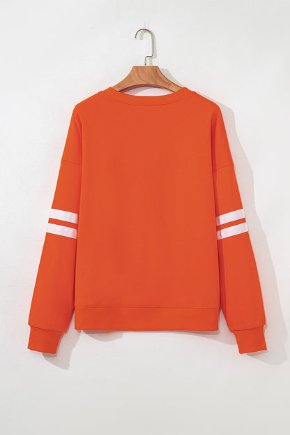 Varsity Stripe Drop Shoulder Oversized Sweatshirt