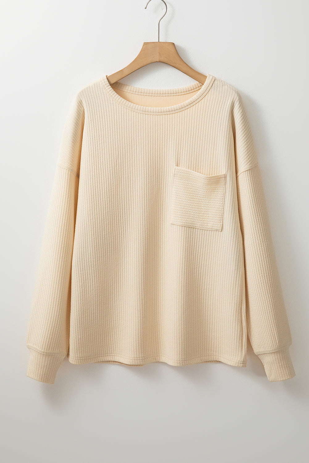 Solid Corded Long Sleeve Top