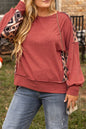 Aztec Drop Shoulder Sweatshirt Plus Size