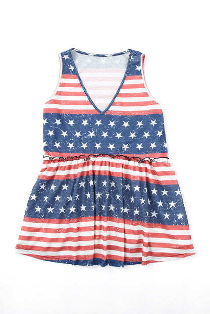 Flag Waffle Flowy Tank Top