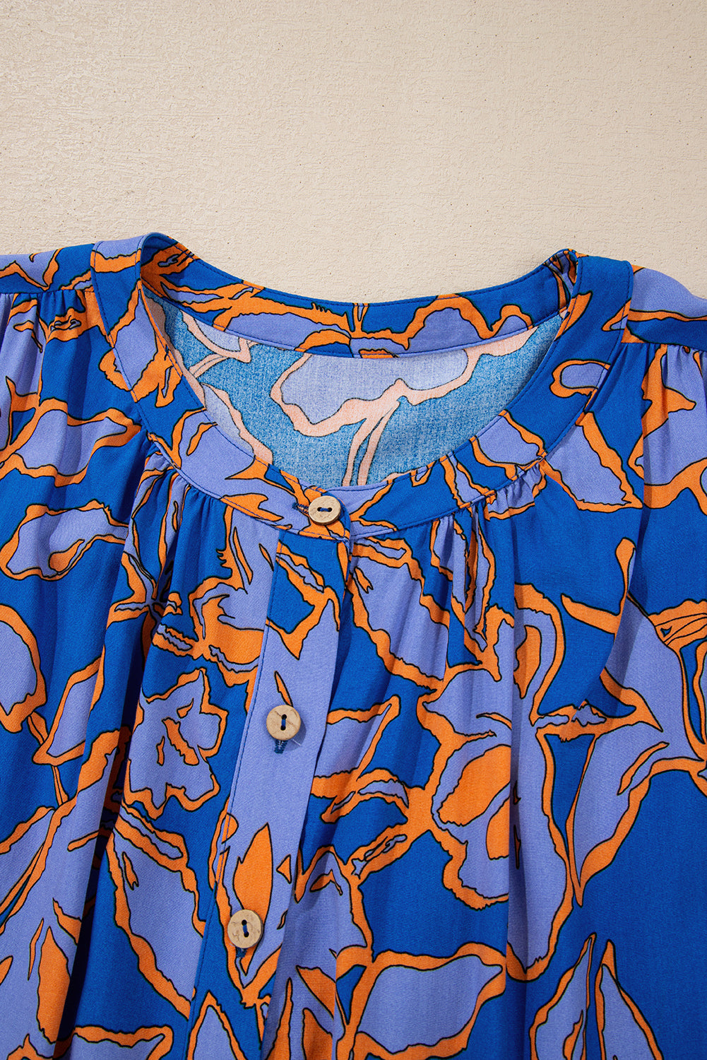 Floral Batwing Sleeve Button-Up Shirt