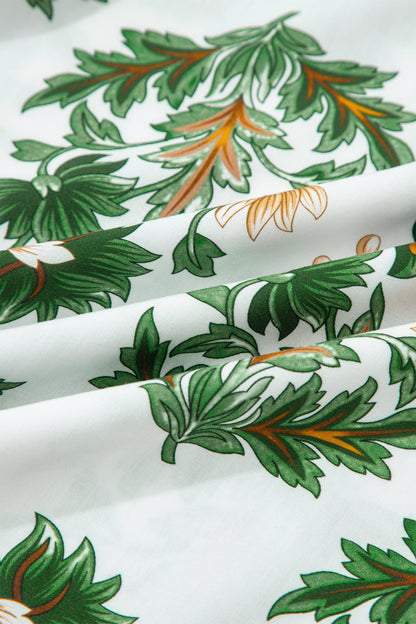 Plus Size Floral Patchwork Tassel Tie Blouse