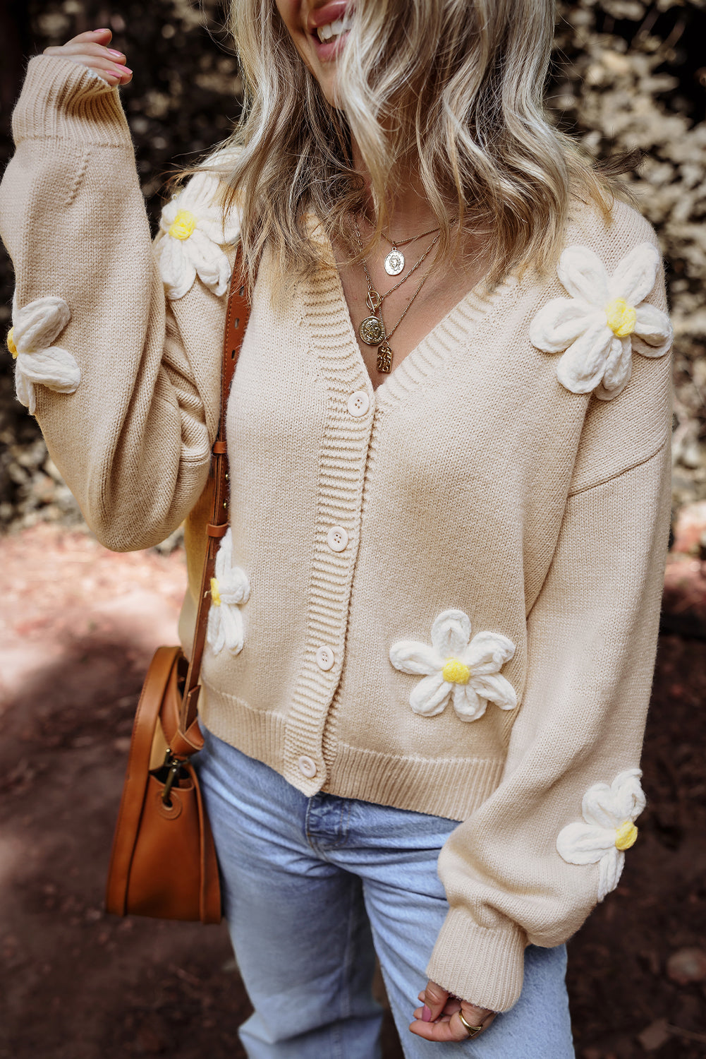 Floral Buttoned Front Cardigan