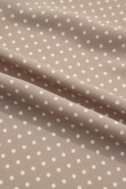 Polka Dot Cuffed Short Sleeve Buttoned Shirt