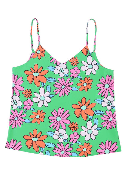 Floral Spaghetti Strap Tank Top