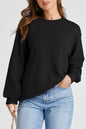 Solid Crewneck Pullover Sweatshirt