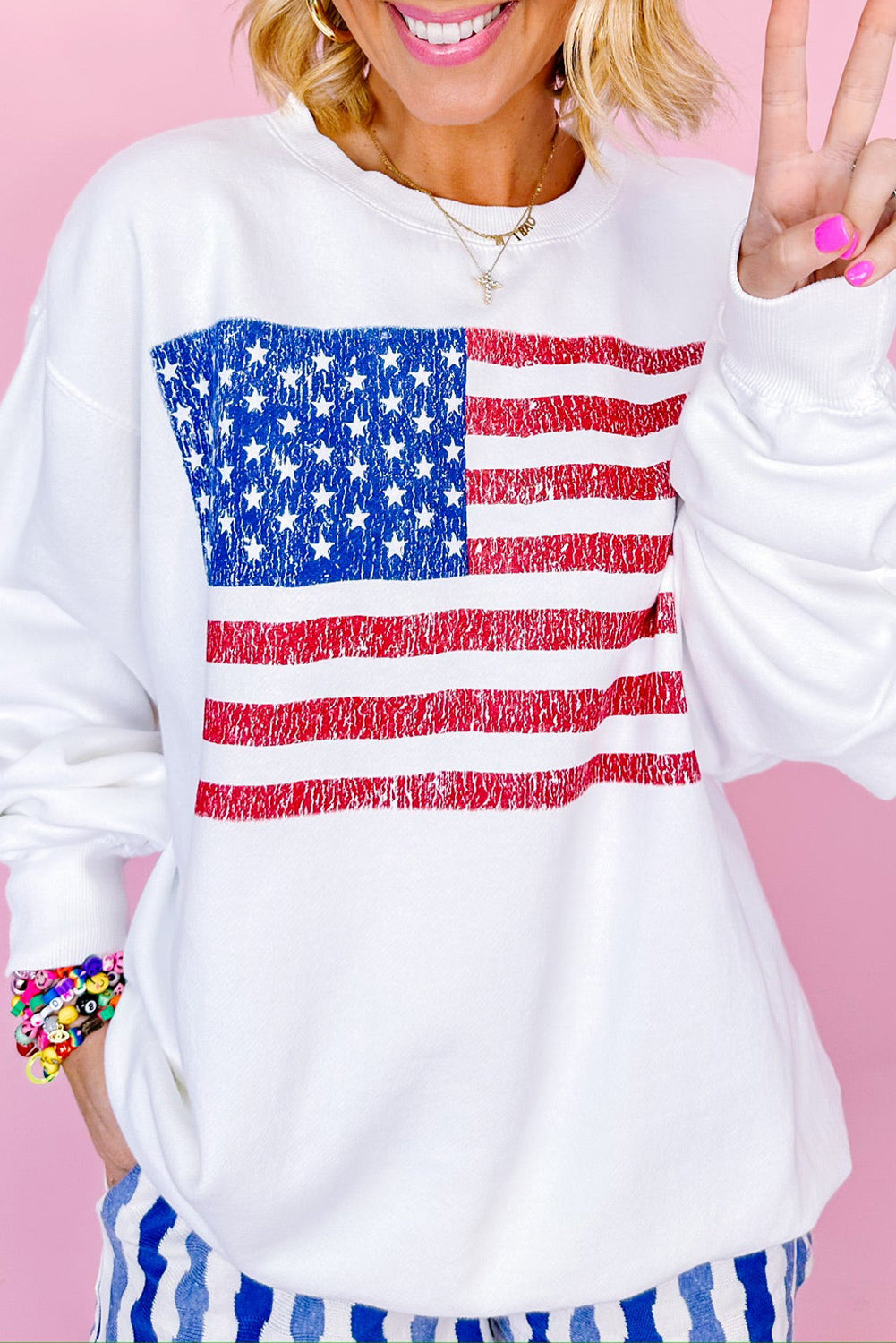 American Flag Long Sleeve Sweatshirt