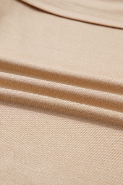 Solid Fold-Over Off-Shoulder Long Sleeve Top