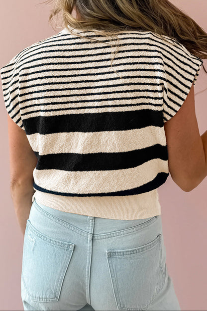 Stripe Crewneck Sweater Top