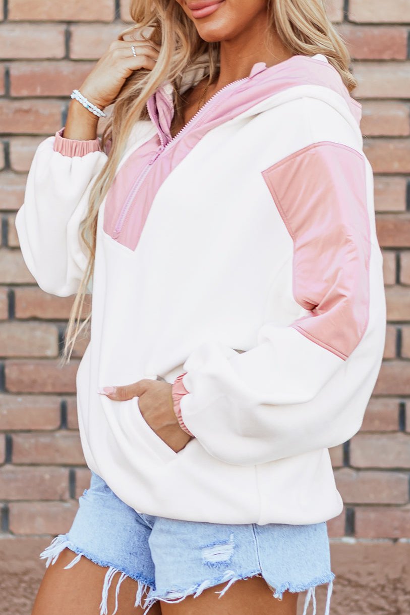 Colorblock Sherpa Lined Oversized Hoodie