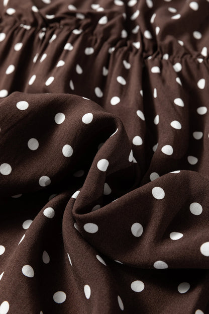 Polka Dot Wrap V-Neck Ruffle Mini Dress