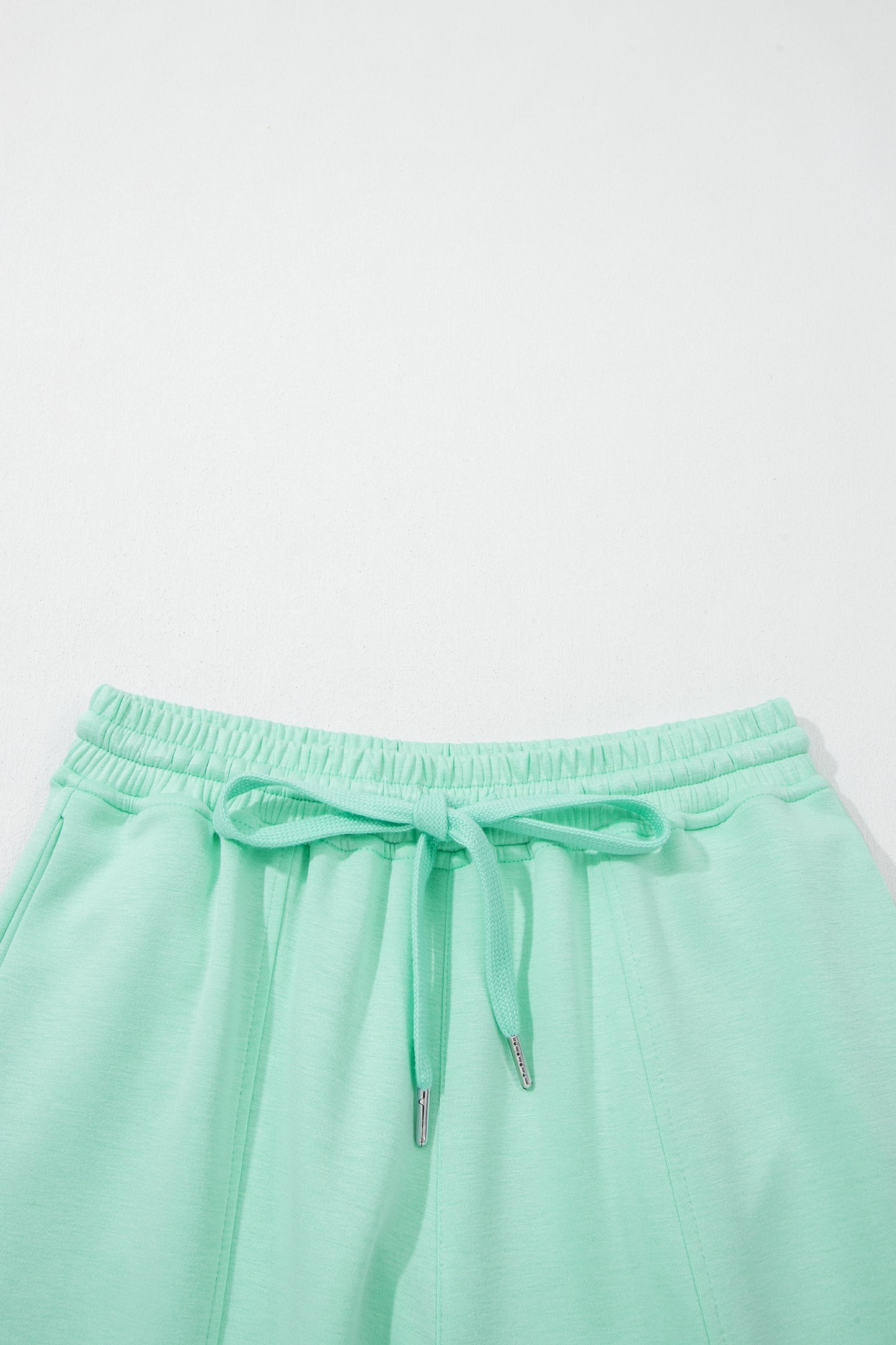 Solid Tank Top & Drawstring Elastic Waist Pants