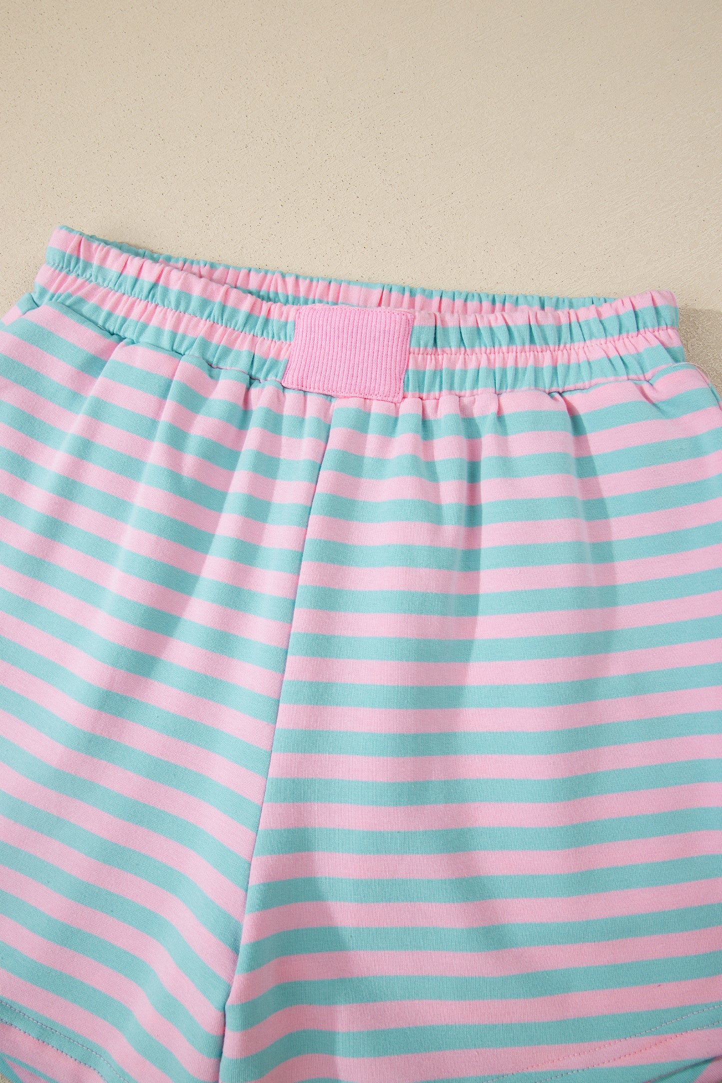 Stripe Colorblock Pullover & Pull-On Shorts Set