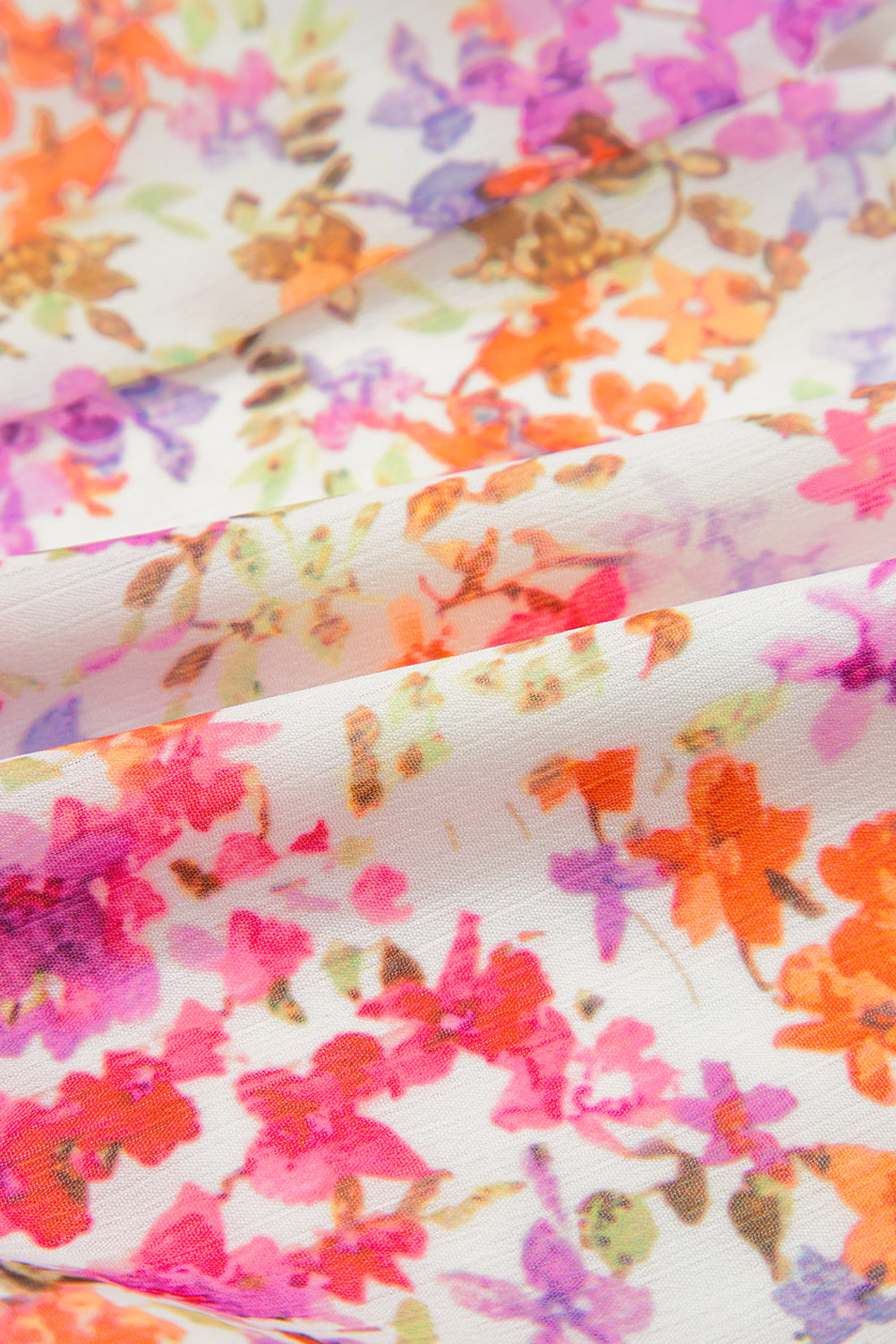 Floral Puff Sleeve V-Neck Tiered Mini Dress