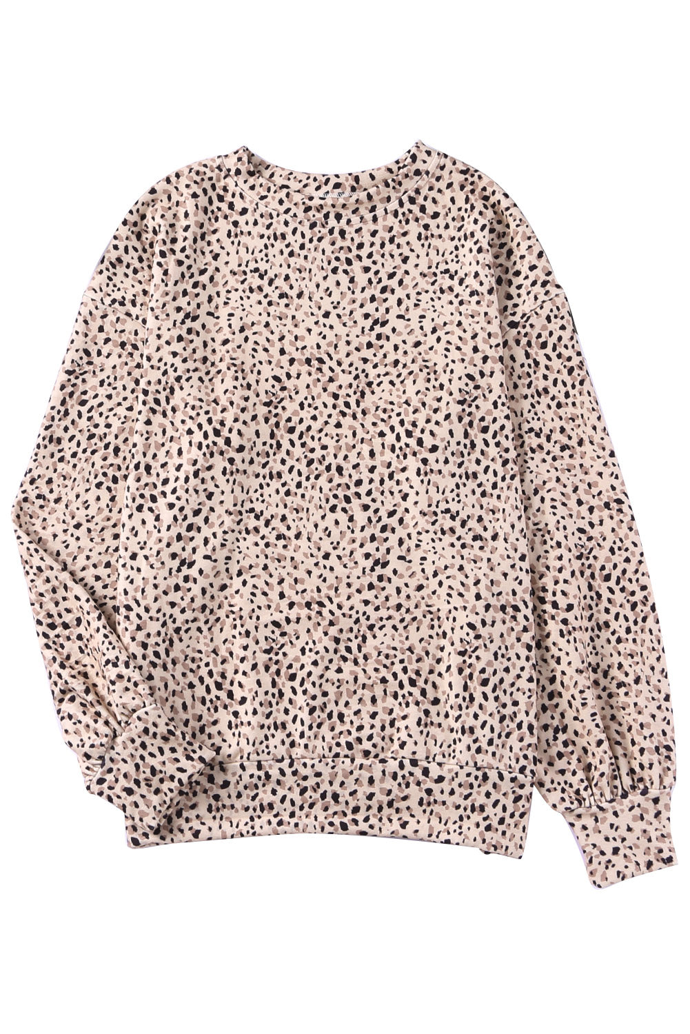 Leopard Puff Sleeve Crewneck Sweatshirt