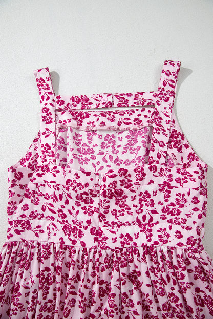 Floral Cutout Back Empire Waist Maxi Dress
