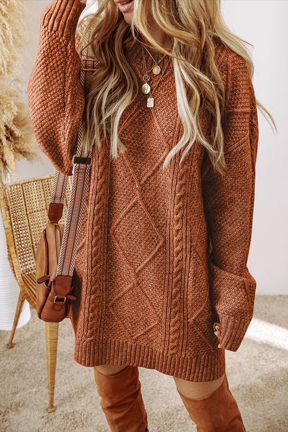 Cable Knit Sweater Dress