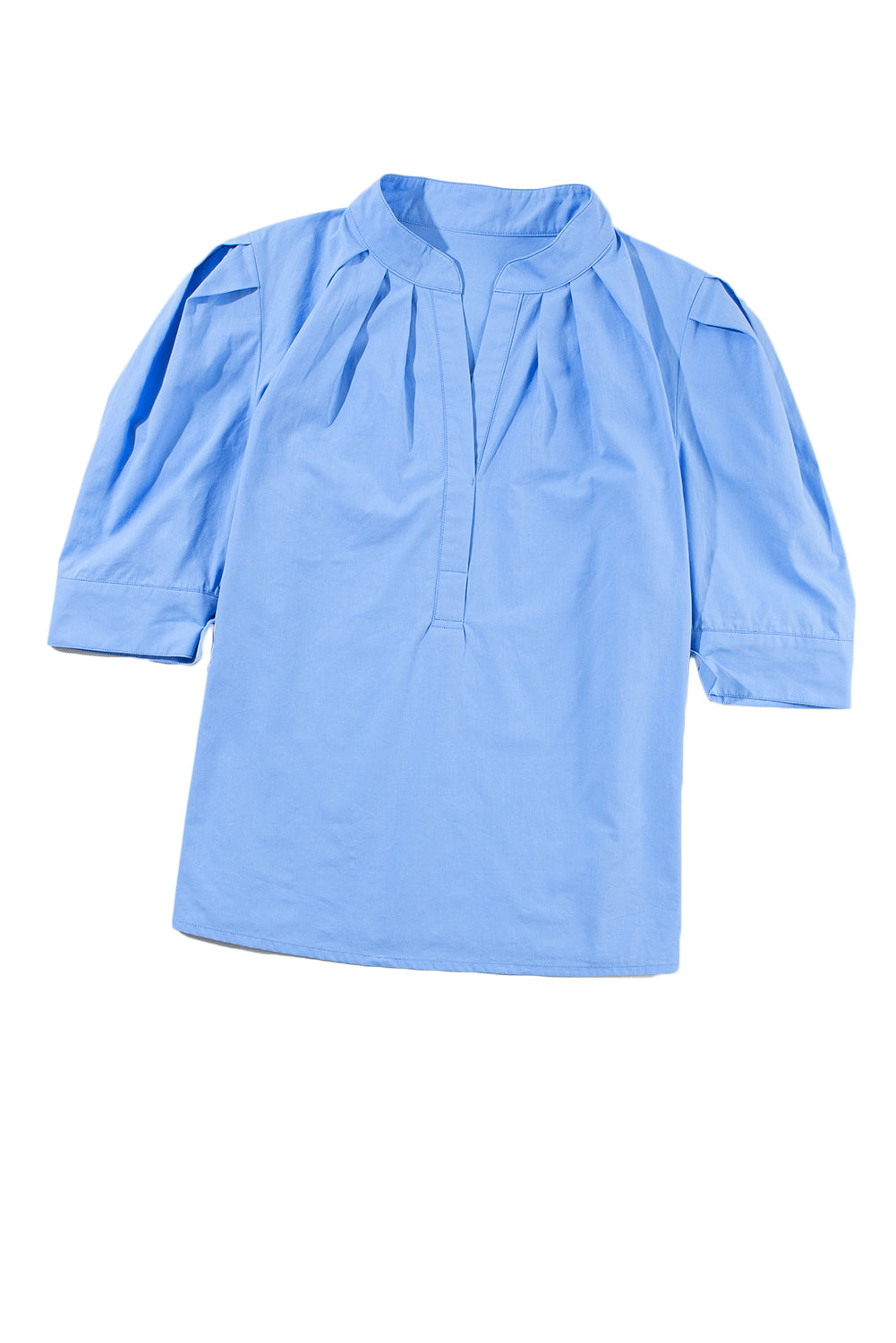 Solid 3/4 Sleeve Buttoned Shirt