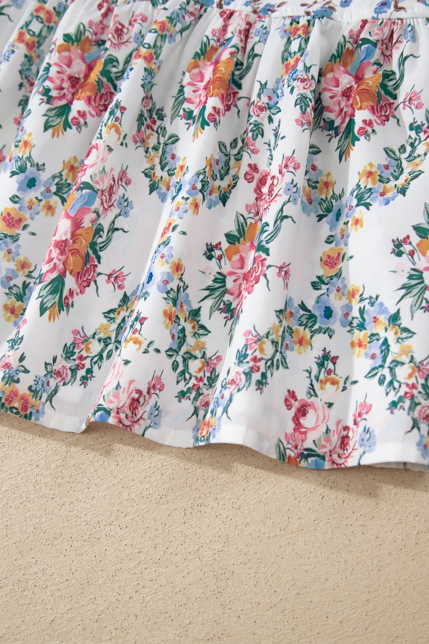 Floral Patchwork Spaghetti Strap Babydoll Top