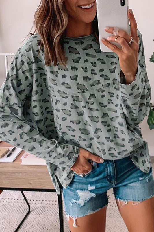 Leopard Loose Long Sleeve Top