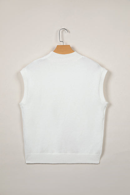 Western Horseshoe Mock Neck Short Sleeve Sweater