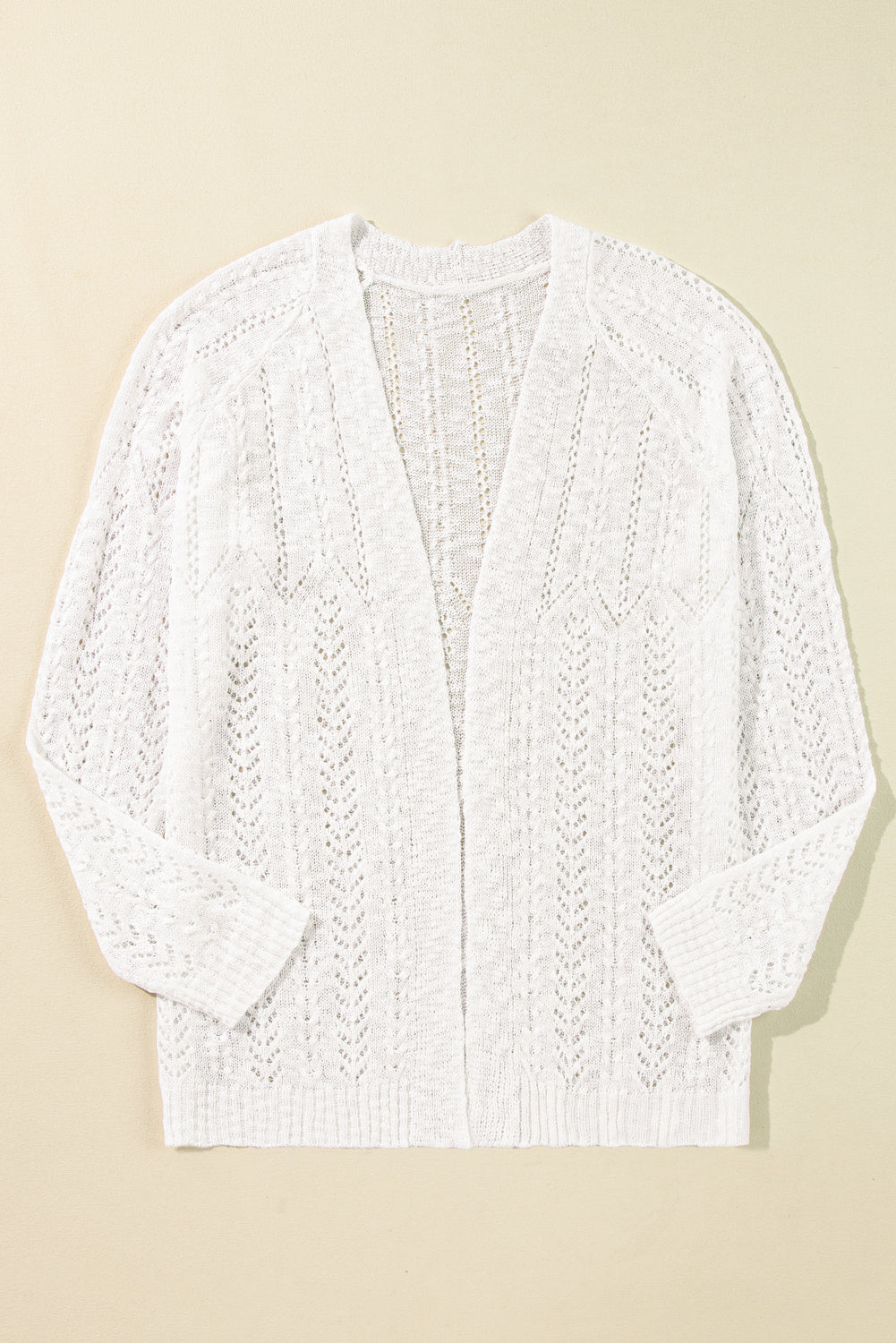 Plus Size Eyelet Knit Cardigan