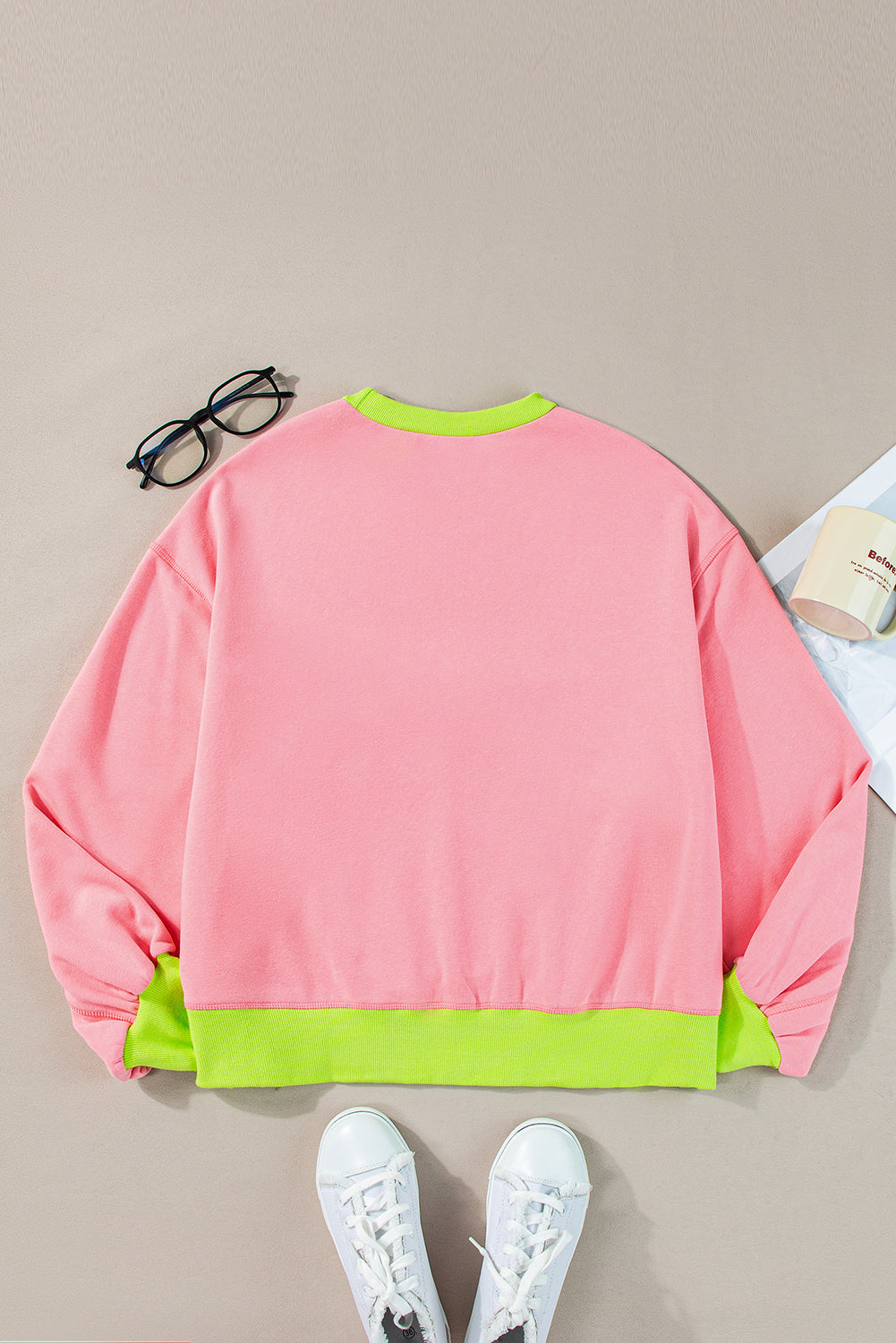 Colorblock Bubble Sleeve Sweatshirt