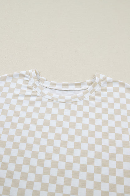 Checker Short Sleeve Tee & Pants Lounge Set