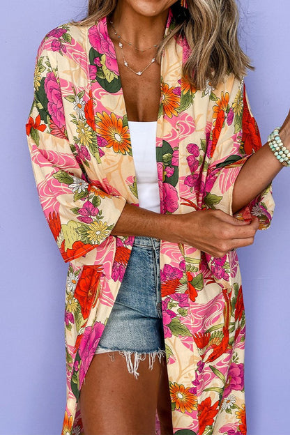 Floral Open Front Duster Kimono